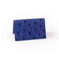 Ostrich Leather Business Card Case - Blueberry